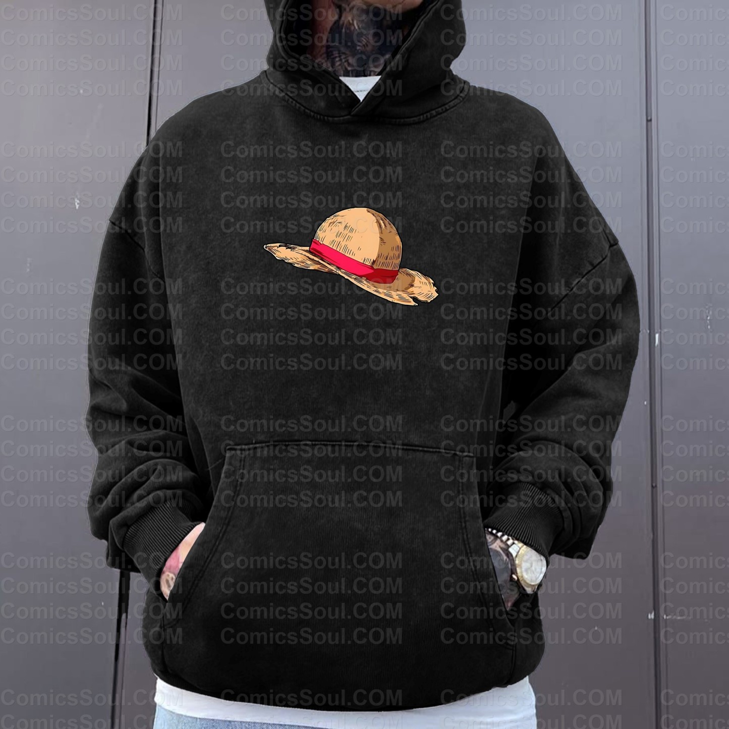 Vintage 3D Direct Inkjet Printed Washed Unisex Plush Hoodie