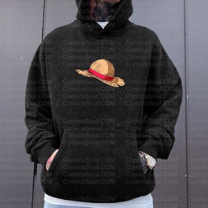 Vintage 3D Direct Inkjet Printed Washed Unisex Plush Hoodie