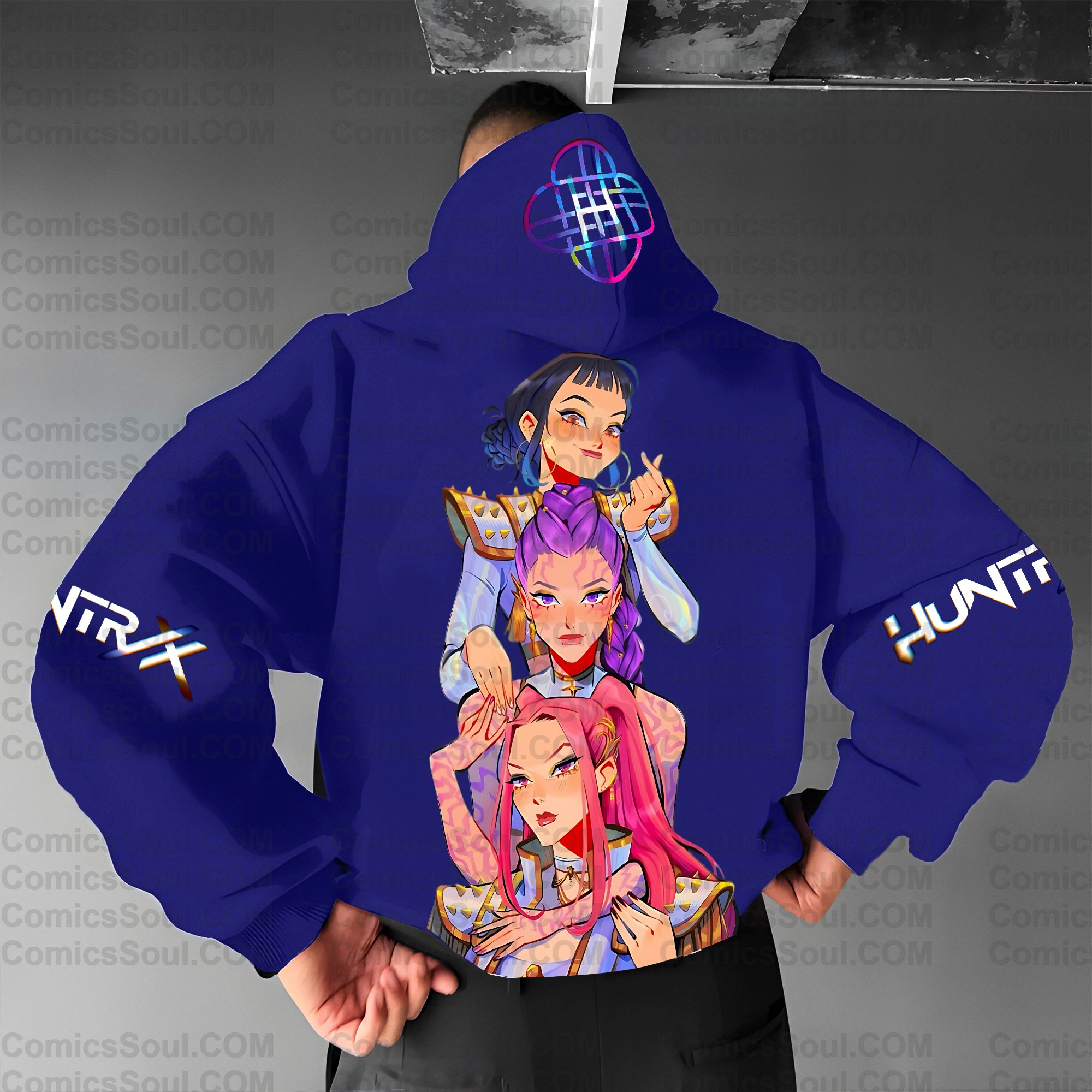 Plus Velvet Unisex Anime Graphic Streetwear Vintage Hoodie