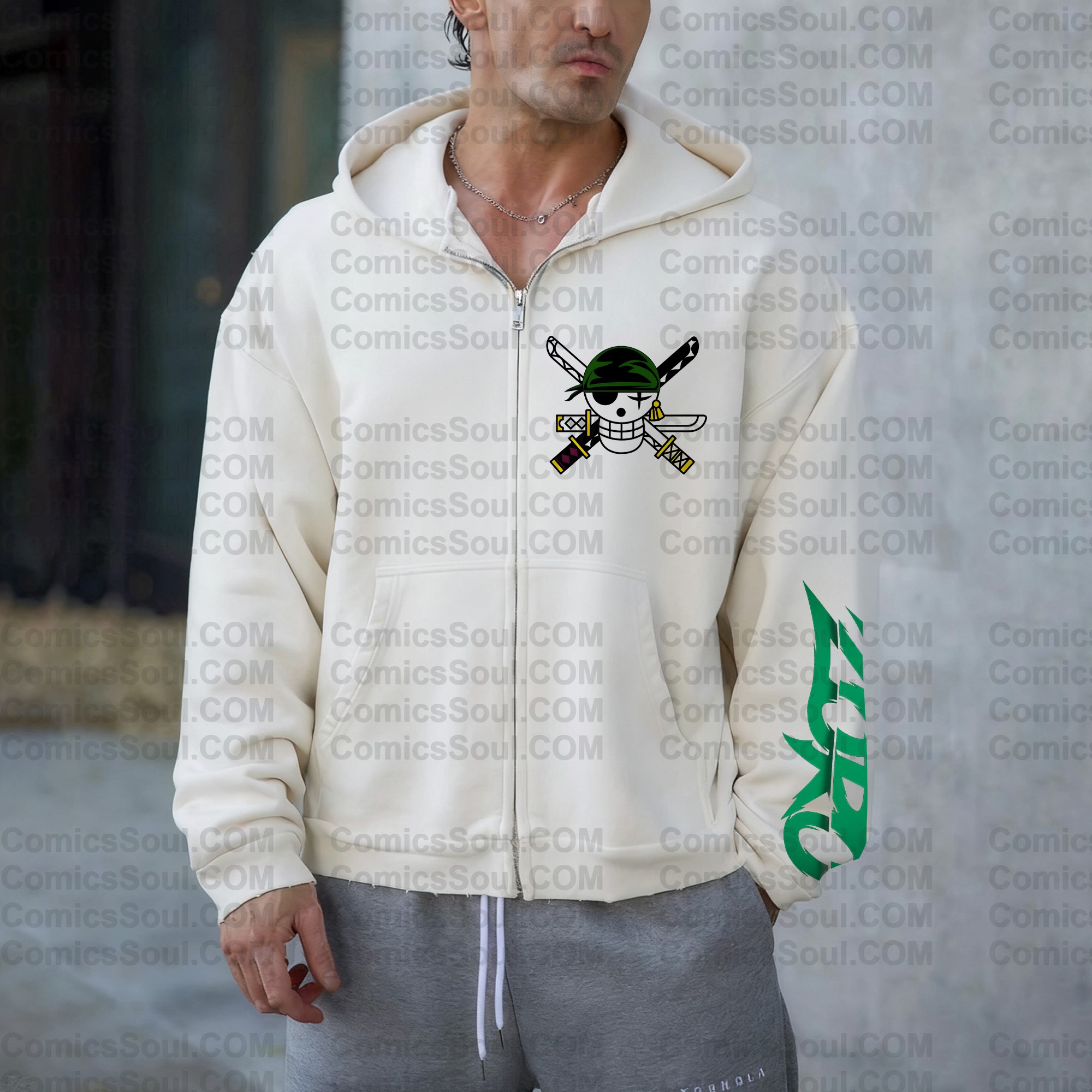 Unisex Graphic Streetwear Vintage Zipper Cardigan Plush Hoodie