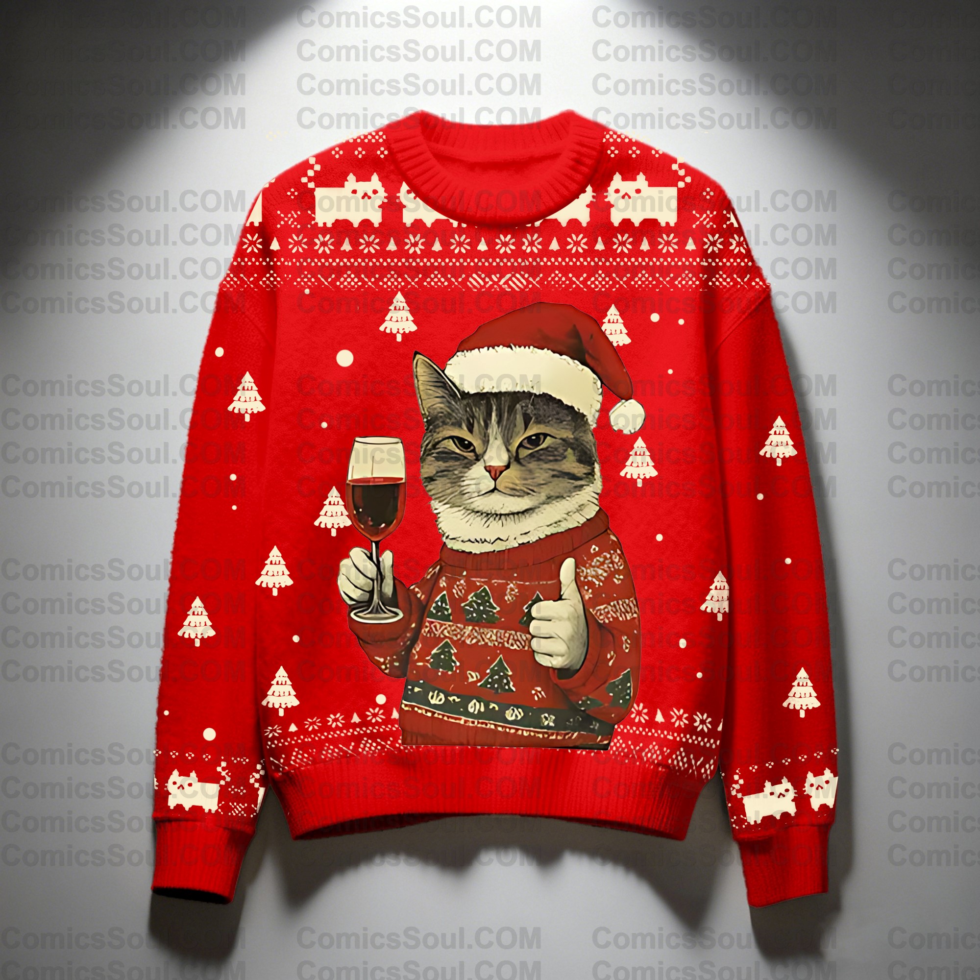 Christmas Plus Velvet Unisex Anime Inspired Vintage Sweatshirt