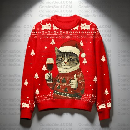 Christmas Plus Velvet Unisex Anime Inspired Vintage Sweatshirt