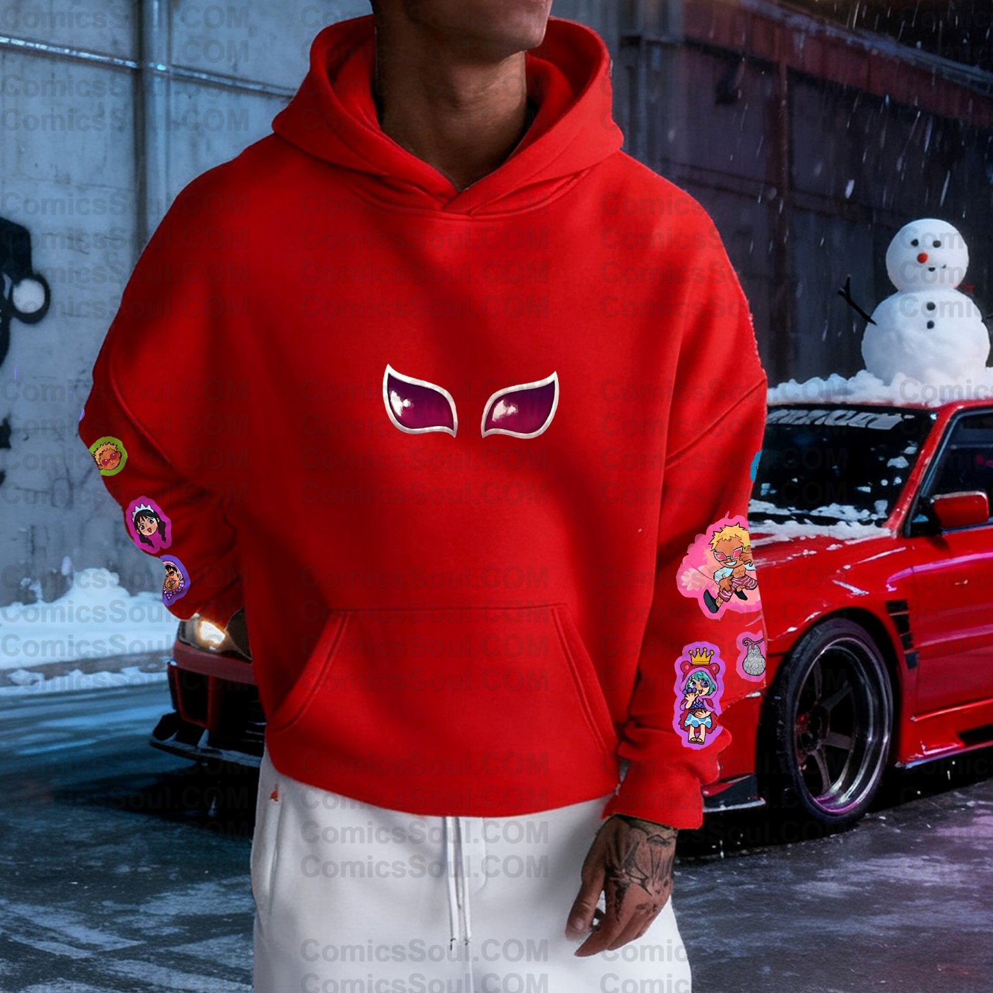 Plus Velvet Unisex Anime Graphic Streetwear Vintage Hoodie