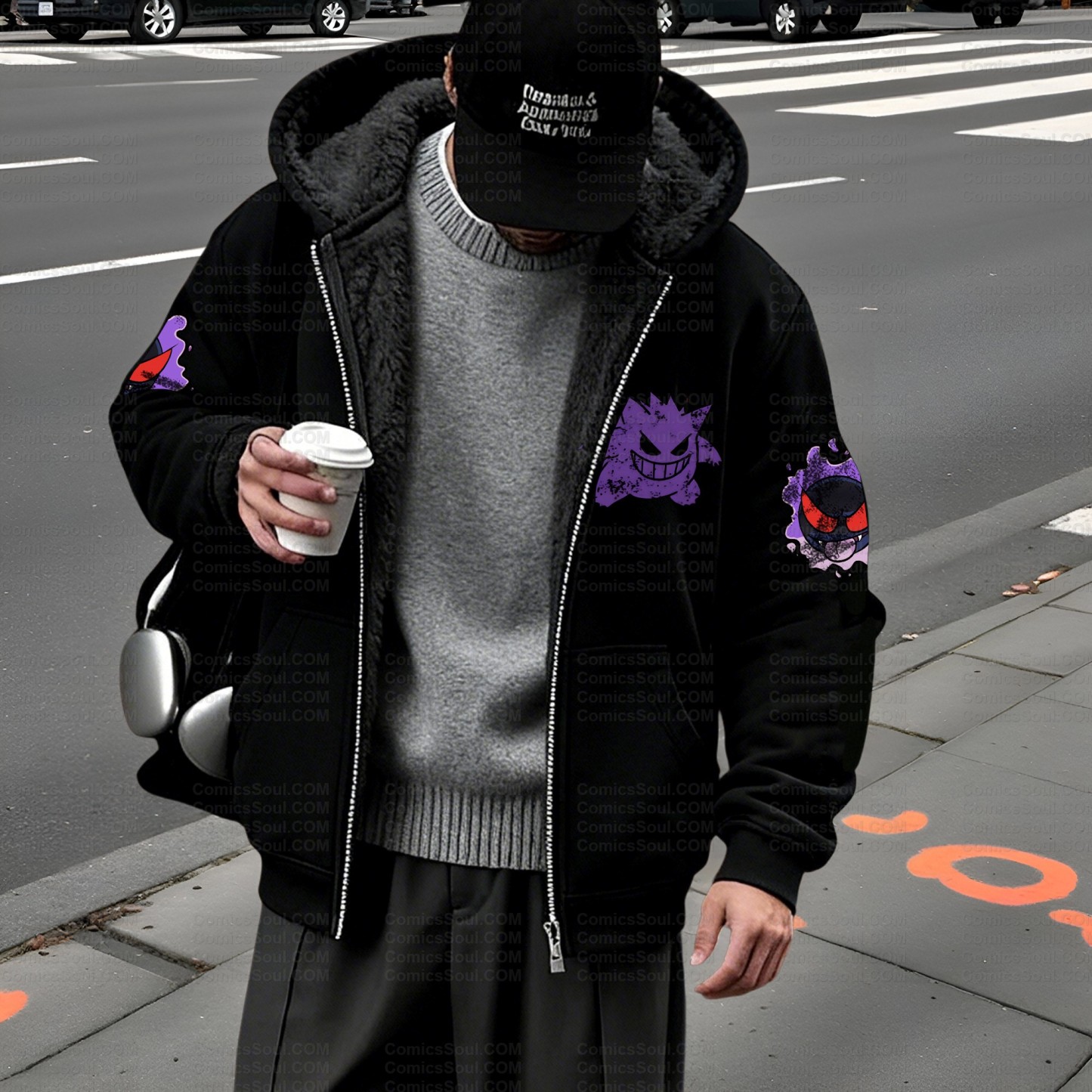 Unisex Graphic Streetwear Vintage Zipper Cardigan Plush Hoodie