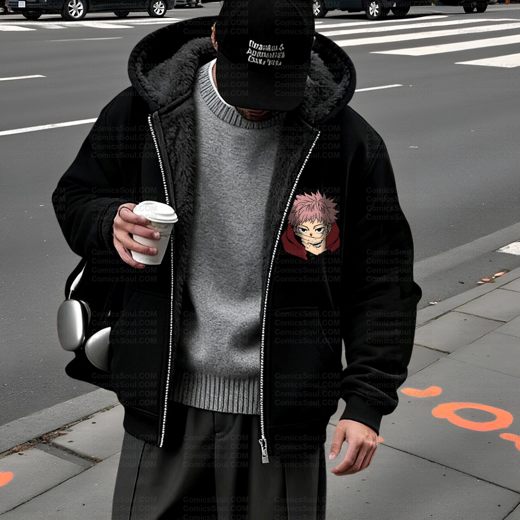 Unisex Graphic Streetwear Vintage Zipper Cardigan Plush Hoodid