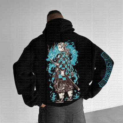 Unisex Anime Graphic Streetwear Vintage Hoodie丨Demon Slayer