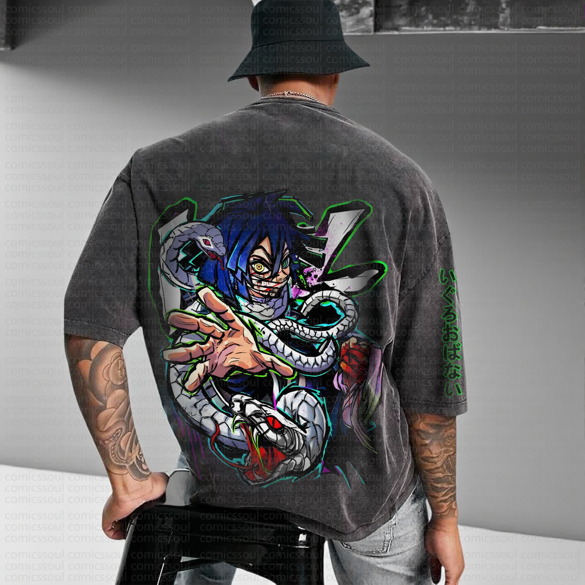 Unisex Anime Inspired Vintage Washed T-Shirt丨Demon Slayer