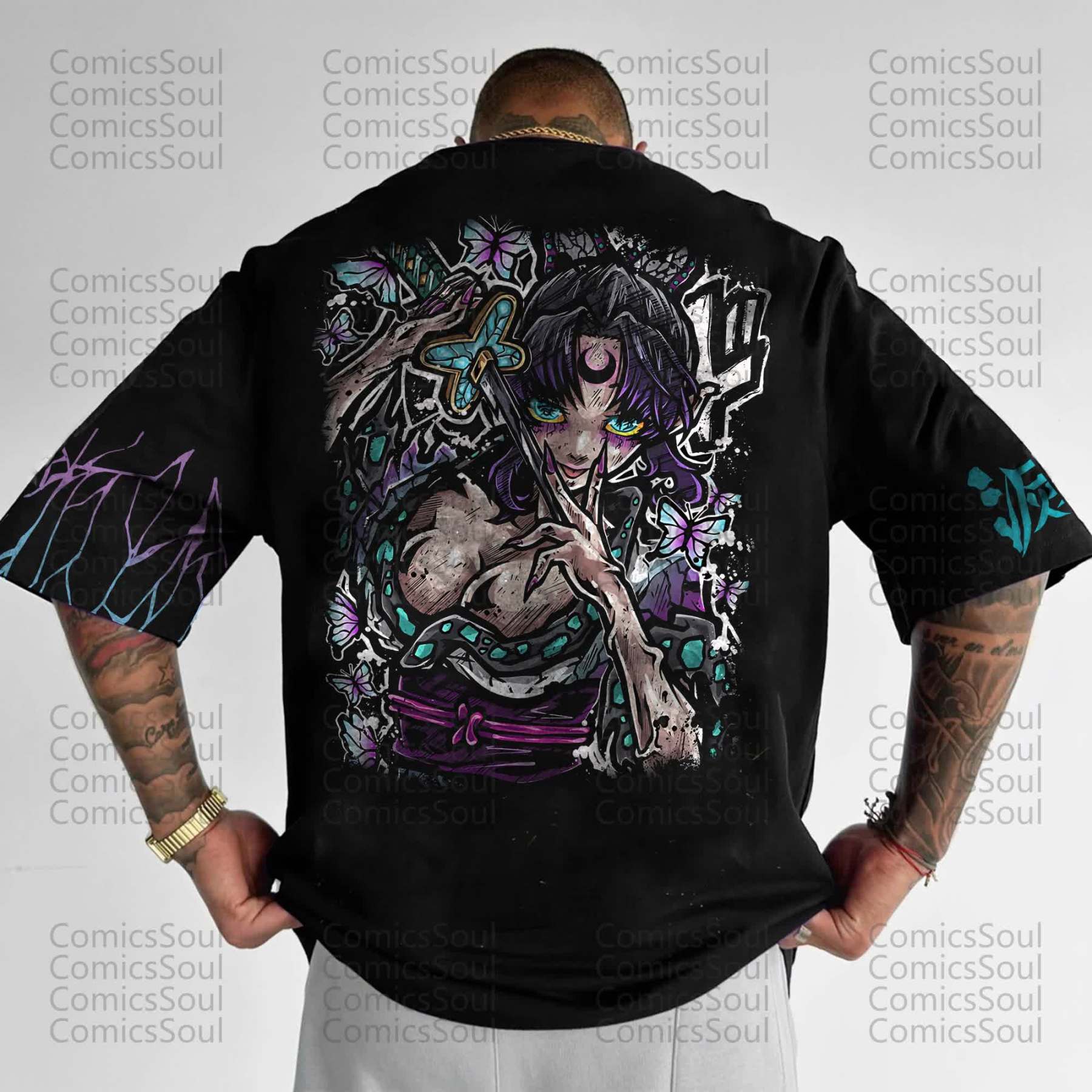 Unisex Anime Inspired Vintage T-Shirt丨Demon Slayer X Pokémon