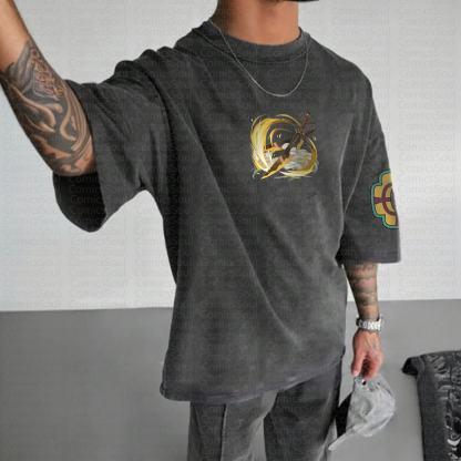 Unisex Anime Inspired Vintage Washed T-Shirt丨Demon Slayer