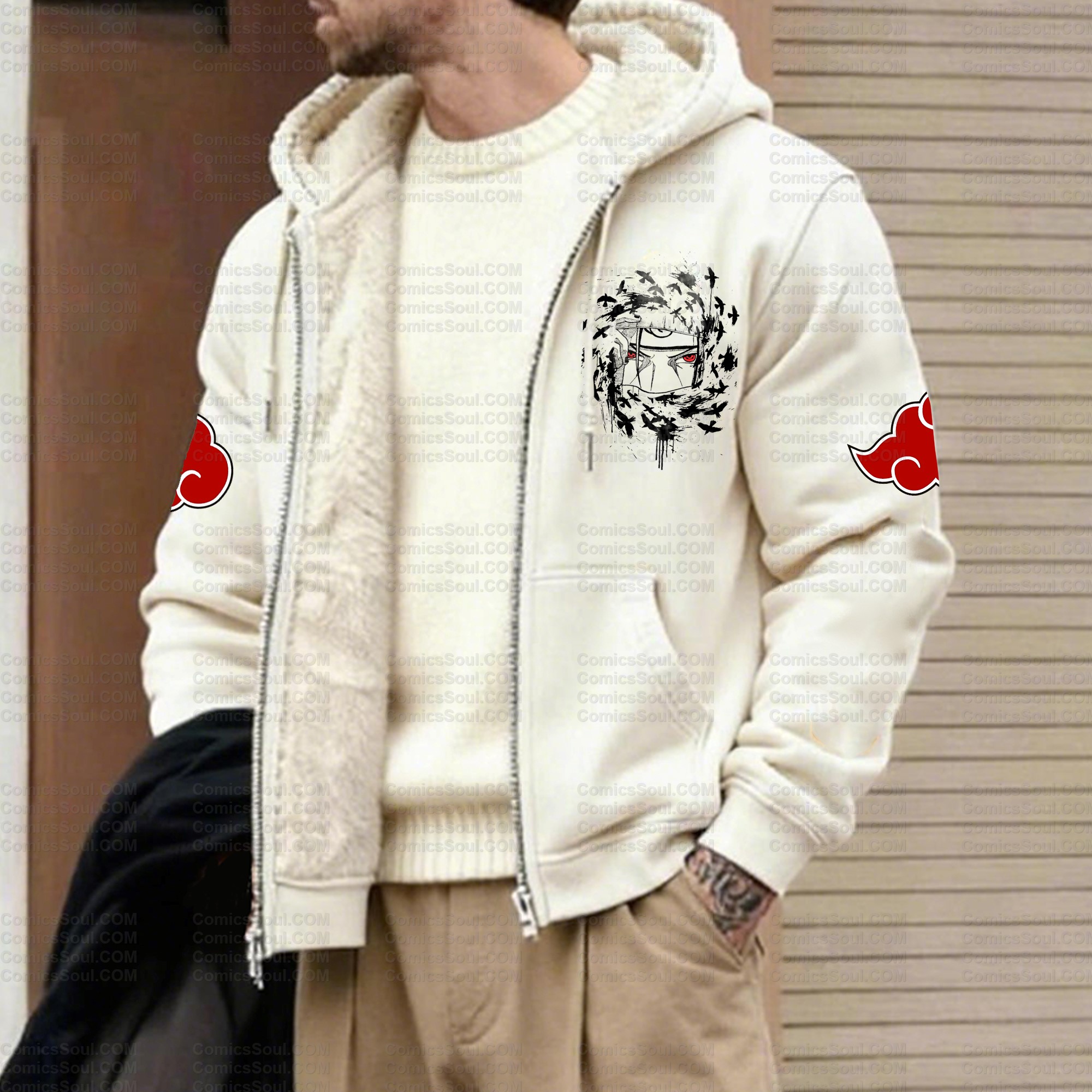 Unisex Graphic Streetwear Vintage Zipper Cardigan Plush Hoodid