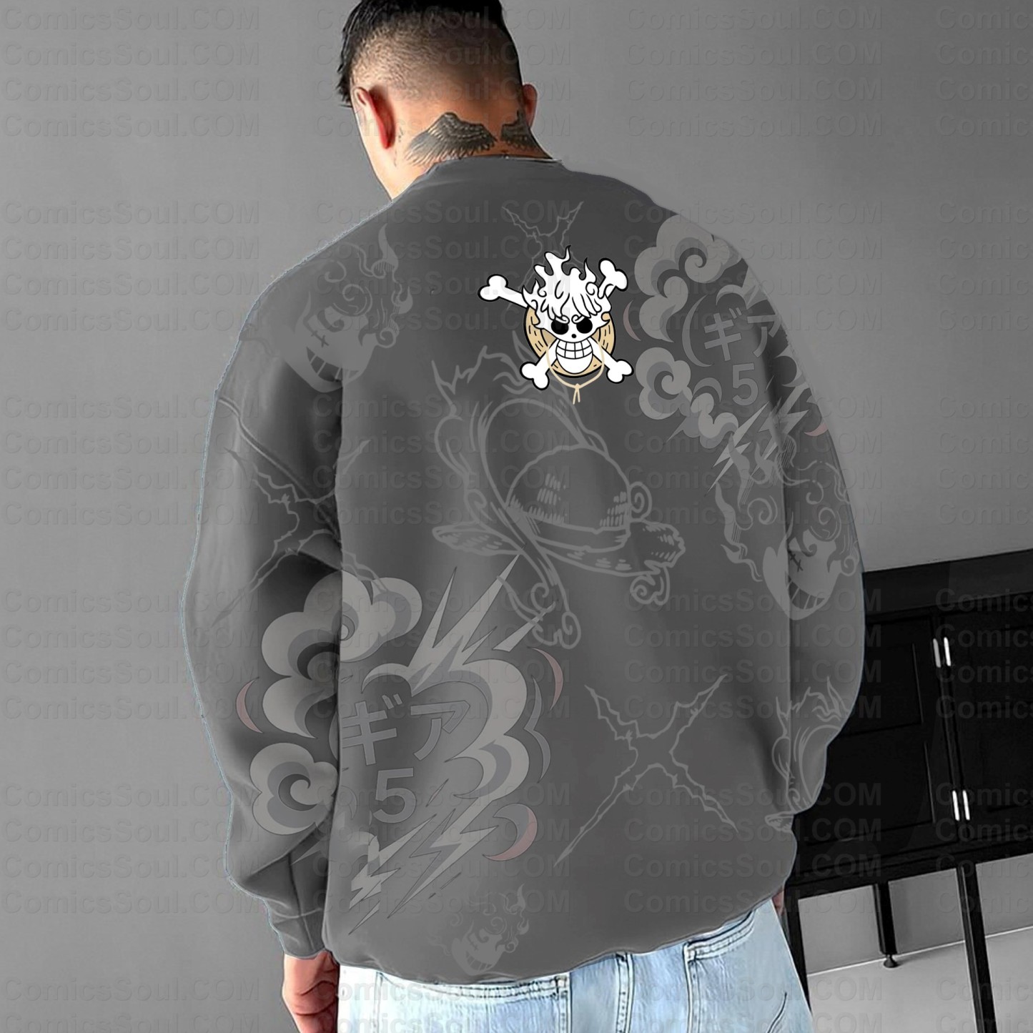 (One Piece)Plus Velvet Unisex Anime Inspired Vintage Sweatshirt