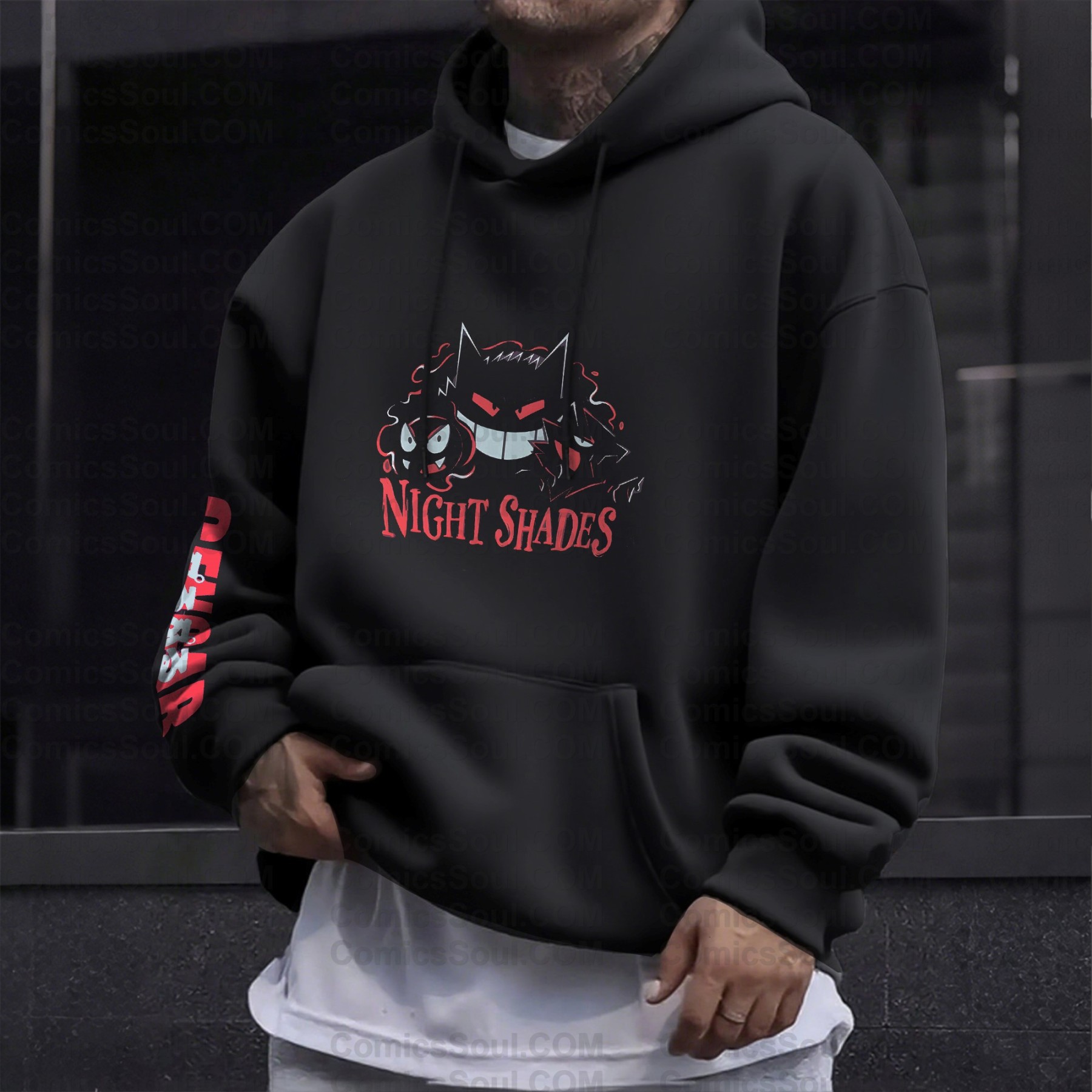 Unisex Anime Graphic Streetwear Vintage Plush Hoodie| Gengar