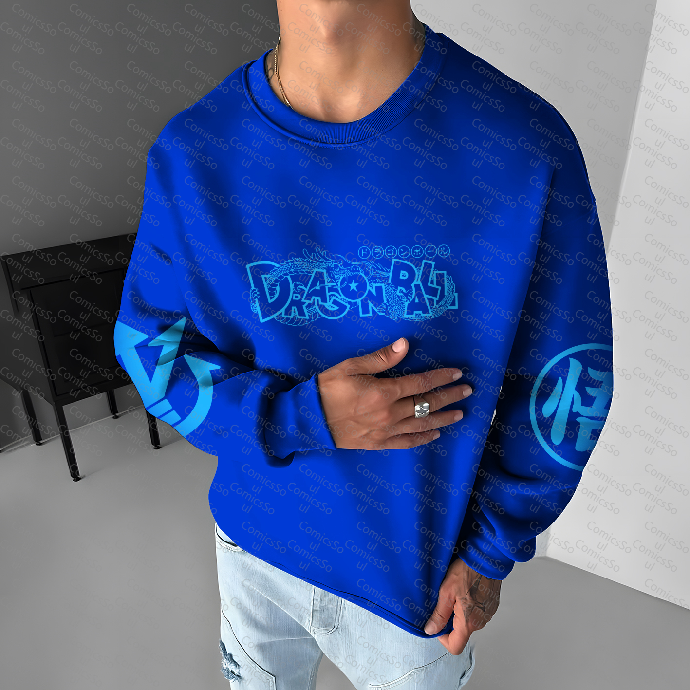 Unisex Anime Graphic Inspired Vintage Sweatshirt