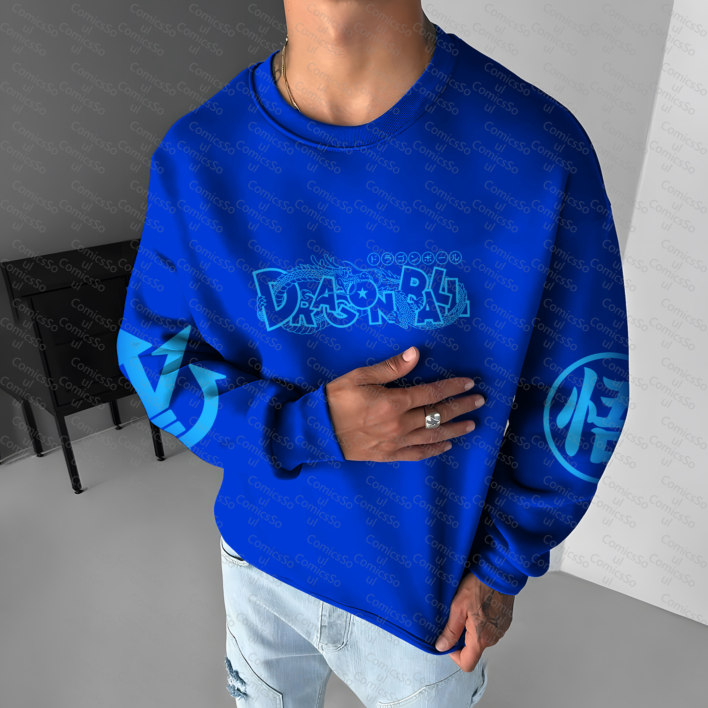 Unisex Anime Graphic Inspired Vintage Sweatshirt