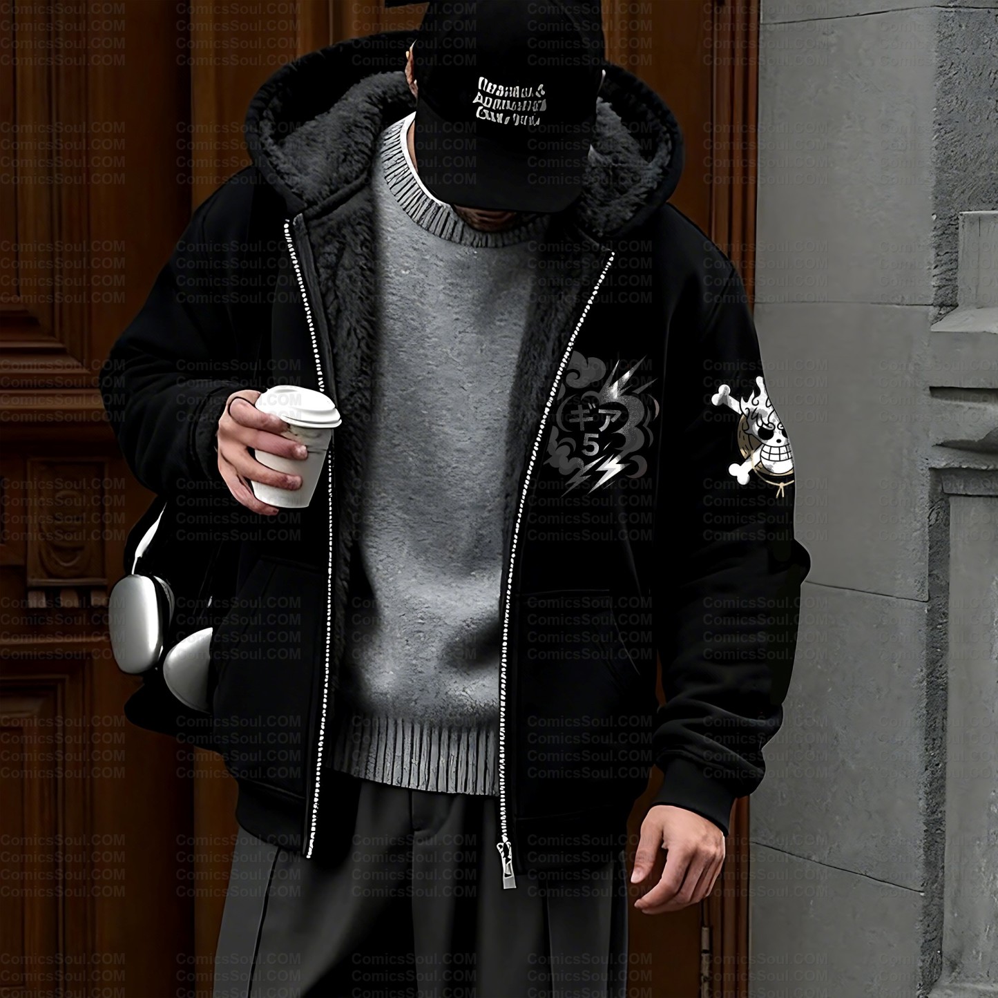 Unisex Graphic Streetwear Vintage Zipper Cardigan Plush Hoodie