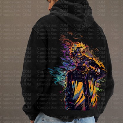 Vintage 3D Direct Inkjet Printed Washed Unisex Plush Hoodie