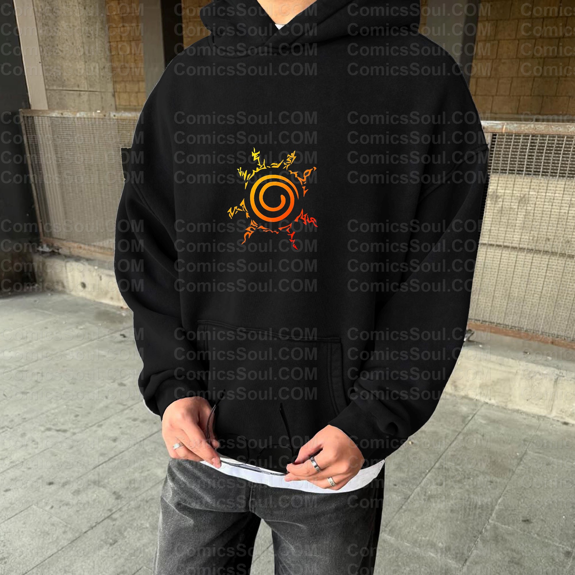 Vintage 3D Direct Inkjet Printed Washed Unisex Plush Hoodie
