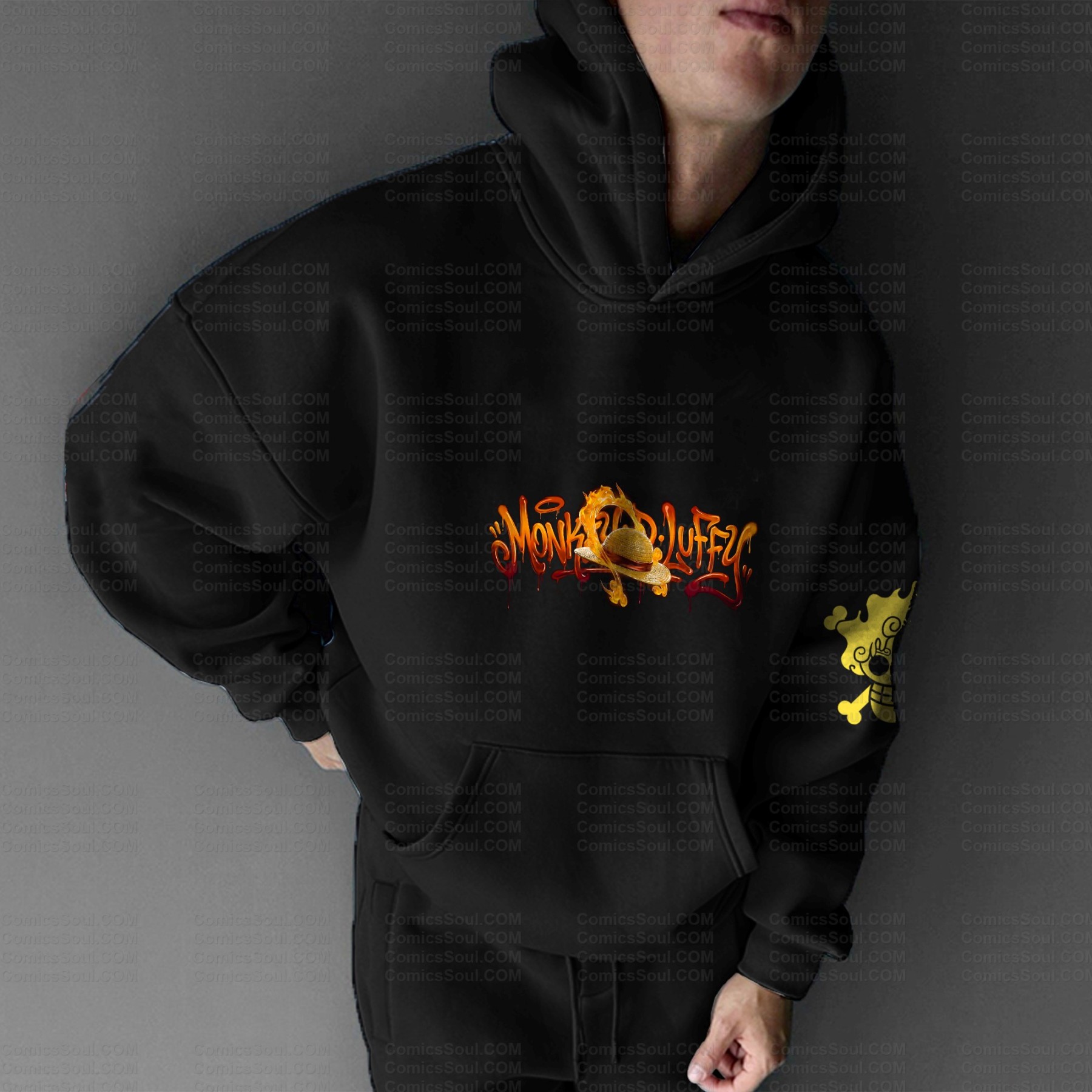 Plus Velvet Unisex Anime Graphic Streetwear Vintage Hoodie