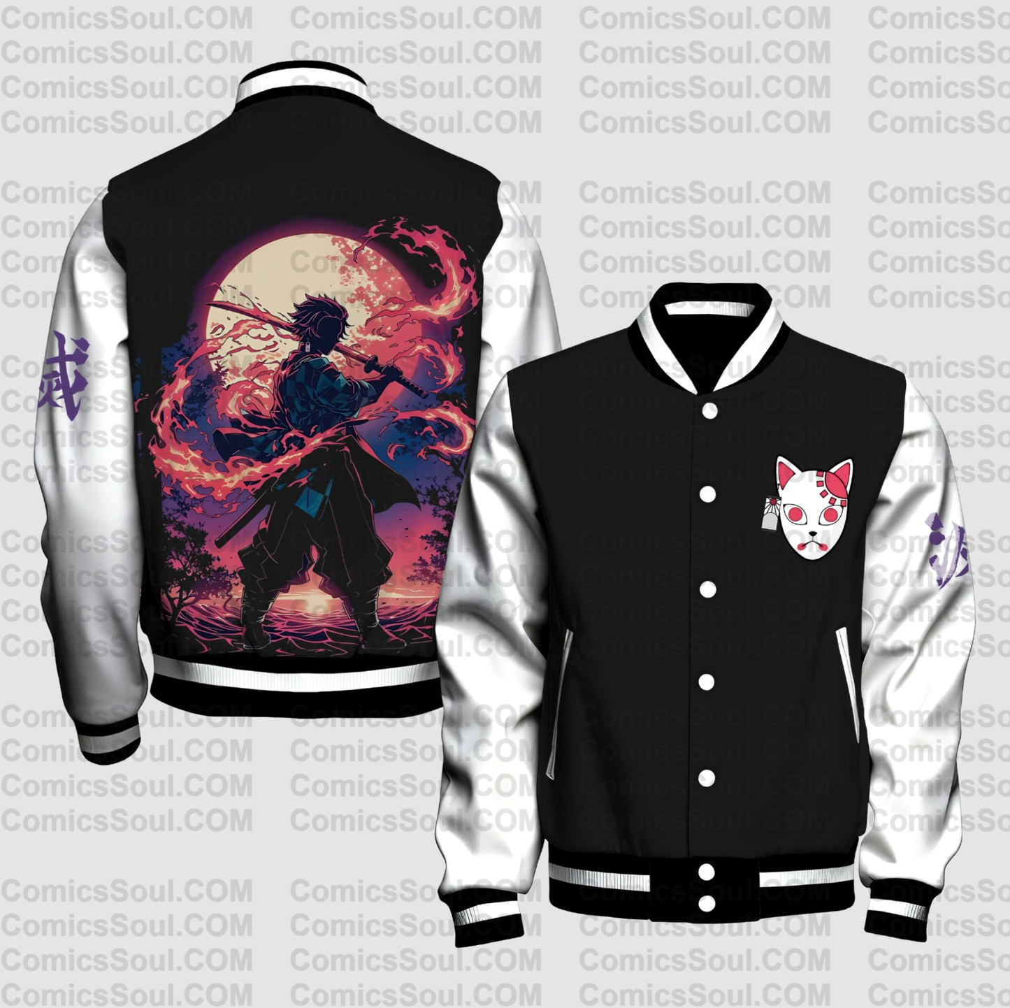 Spring And Autumn Unisex Casual Streetwear Fashion Jacket | Demon Slayer