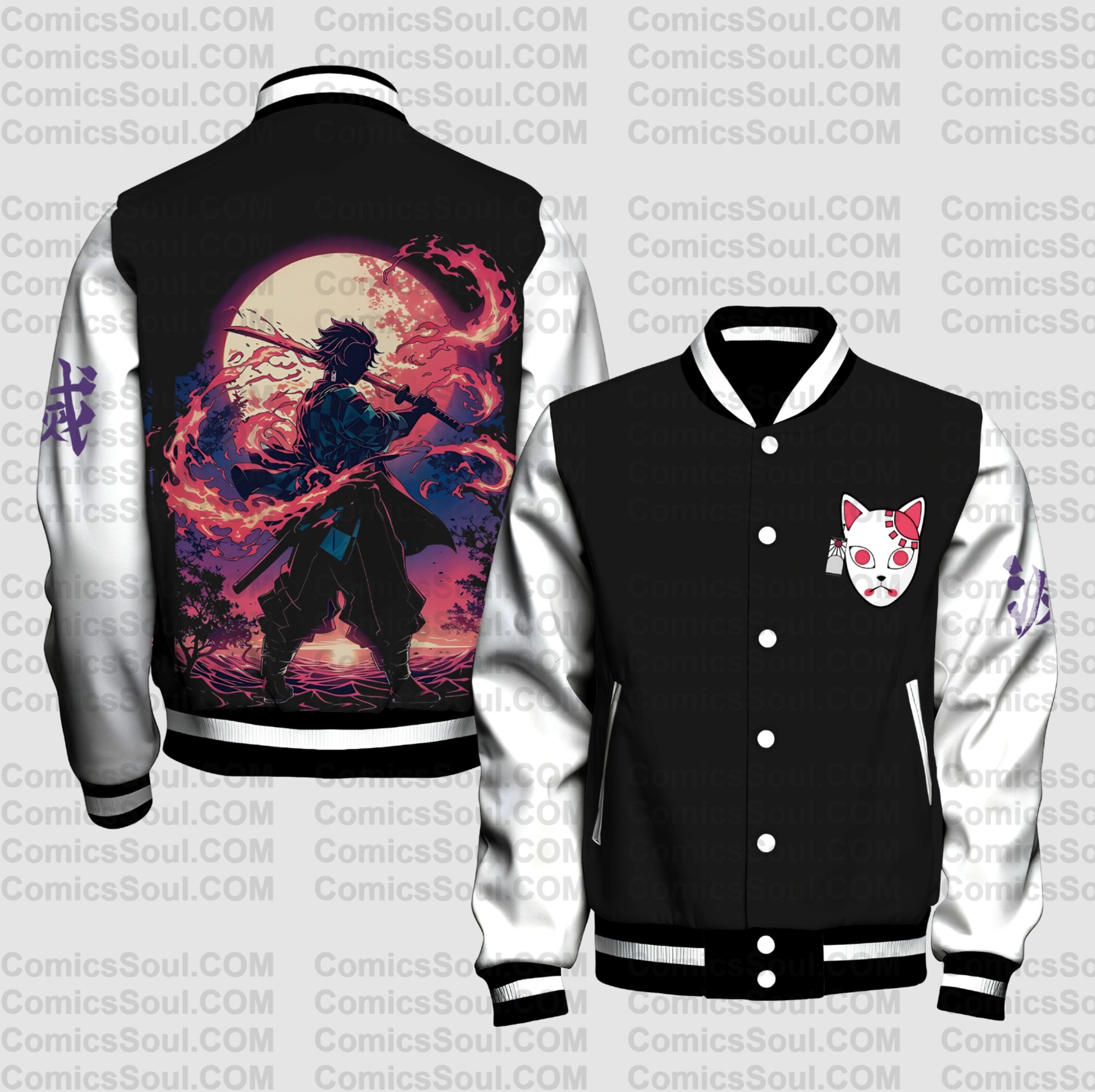 Spring And Autumn Unisex Casual Streetwear Fashion Jacket | Demon Slayer