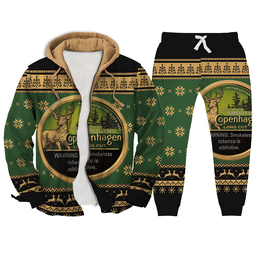 Unisex Fake Two Gradient Plaid Long-Sleeved Shirts Jacket Set