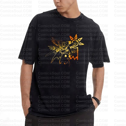 Vintage 3D Direct Inkjet Printed Washed Unisex T-Shirt