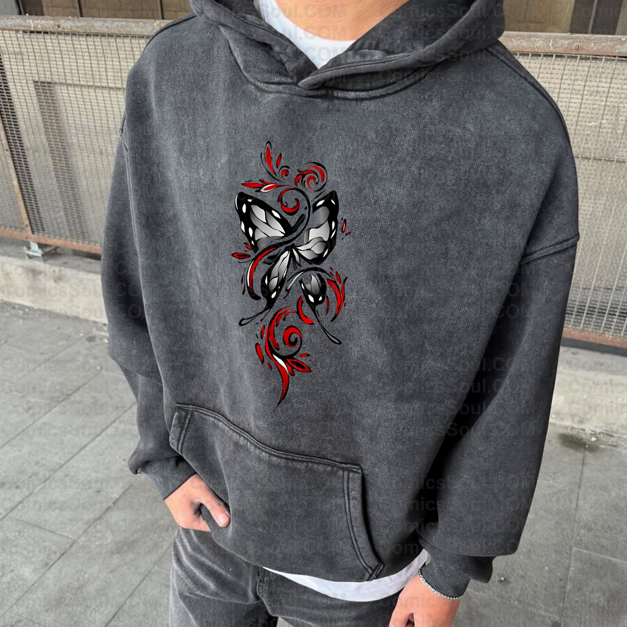 Vintage 3D Direct Inkjet Printed Washed Unisex Plush Hoodie| KNY