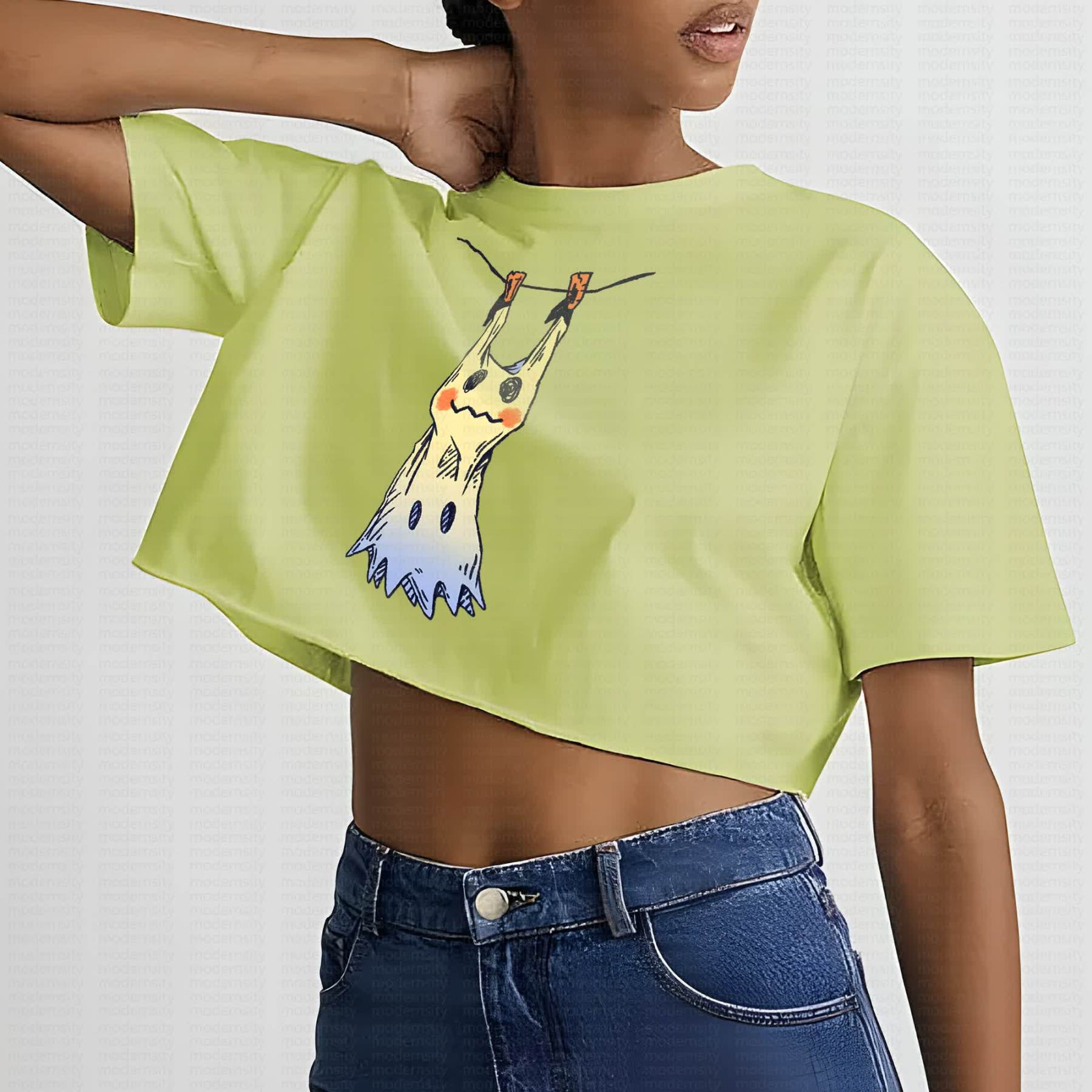 Cute and playful "Pokémon" summer women's cropped top