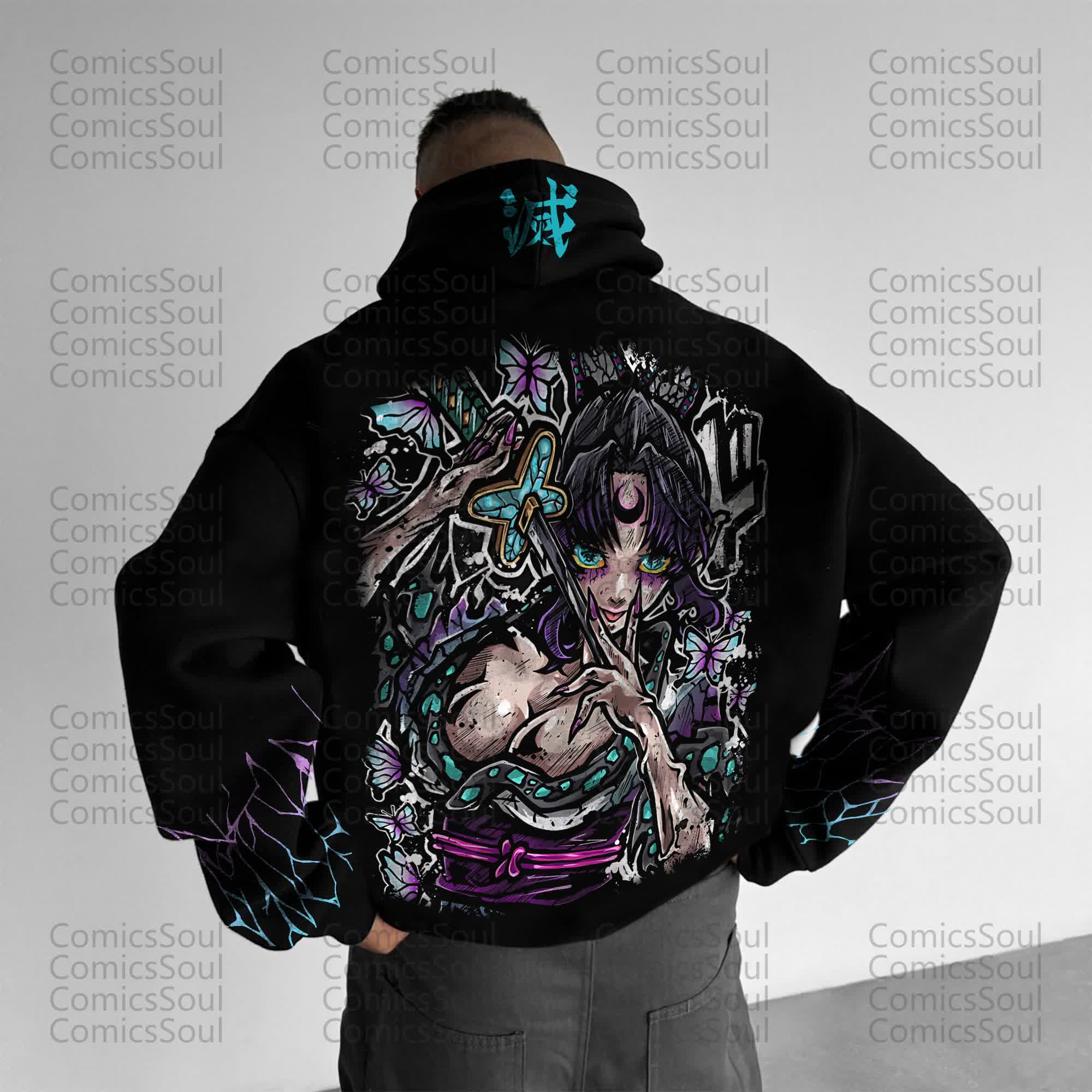 Unisex “Demon Slayer” Anime Graphic Streetwear Vintage Hoodie