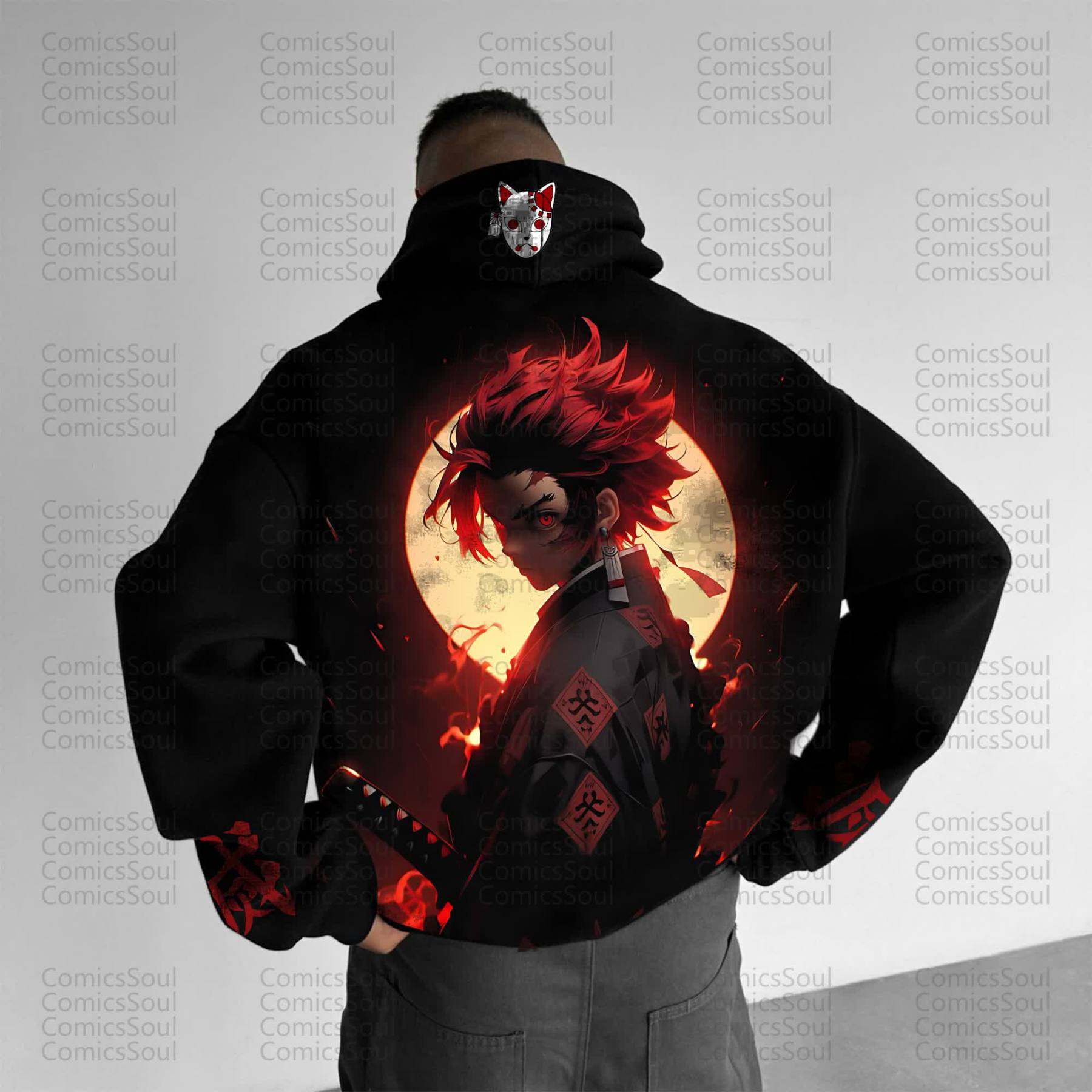 Unisex “Demon Slayer” Anime Graphic Streetwear Vintage Hoodie