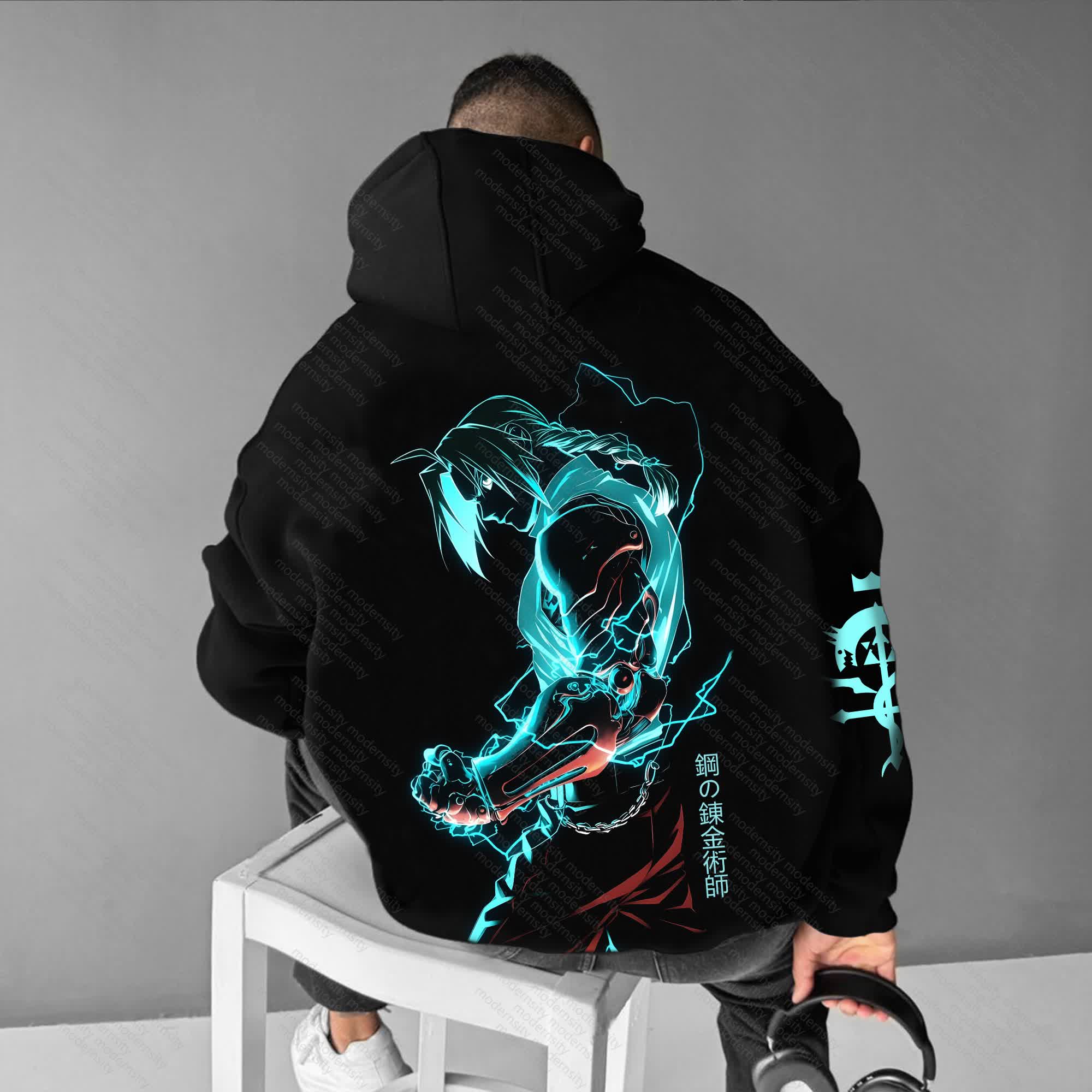 Unisex “Fullmetal Alchemist” Anime Graphic Streetwear Vintage Hoodie