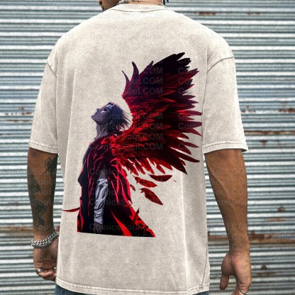 Vintage 3D Direct Inkjet Printed Washed Unisex T-Shirt