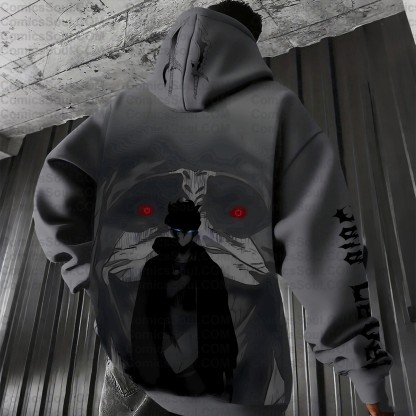 Unisex Anime Graphic Streetwear Wintage Plush Hoodie