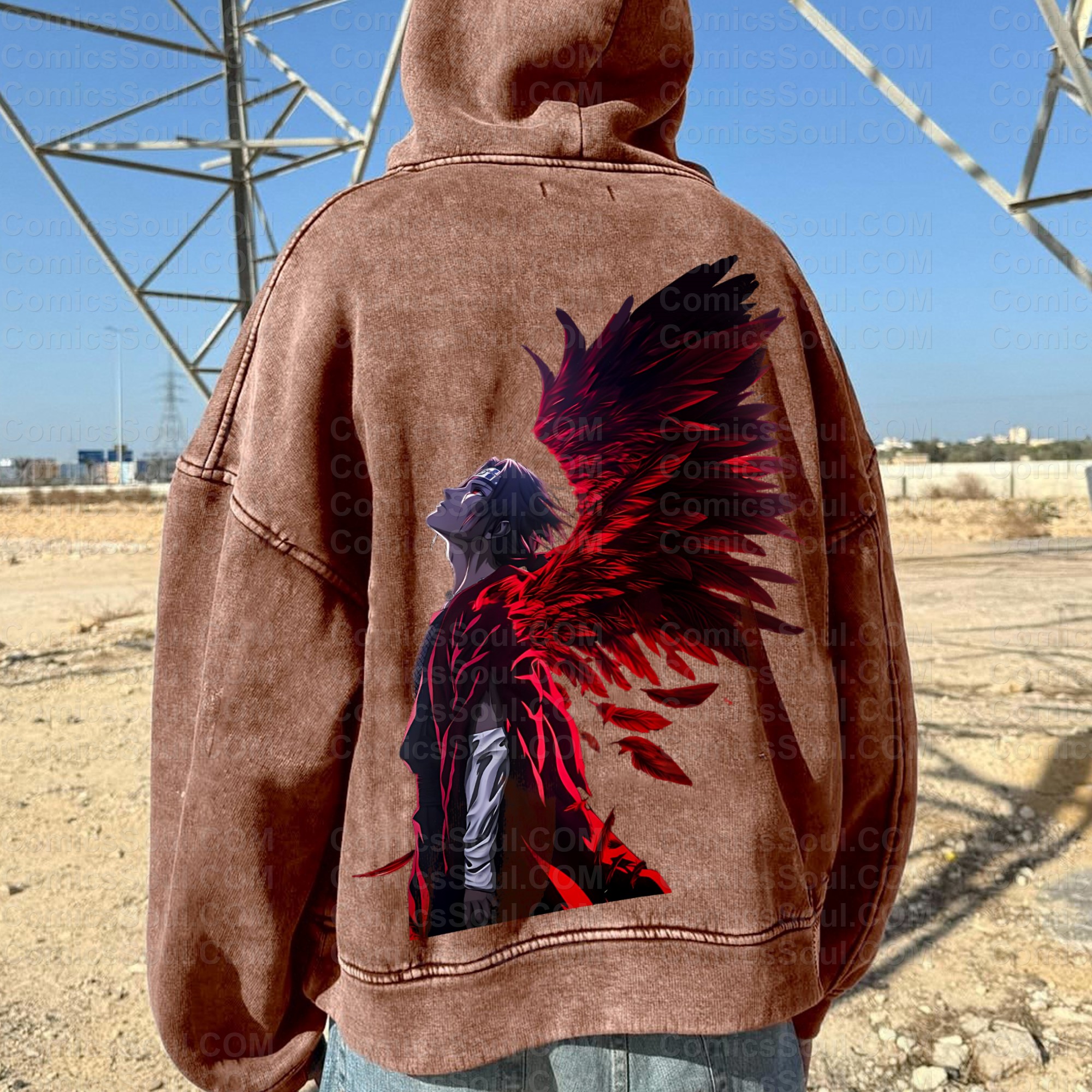 Vintage 3D Direct Inkjet Printed Washed Unisex Plush Hoodie