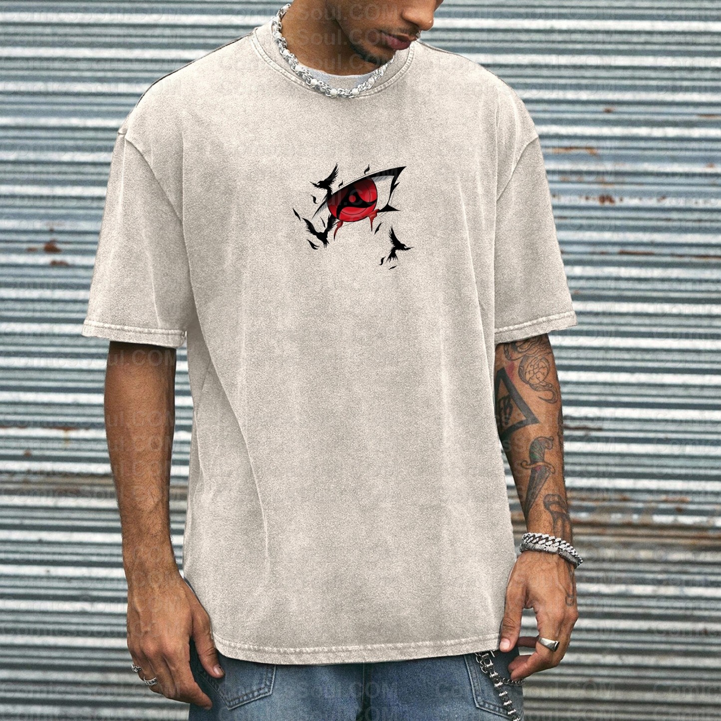 Vintage 3D Direct Inkjet Printed Washed Unisex T-Shirt