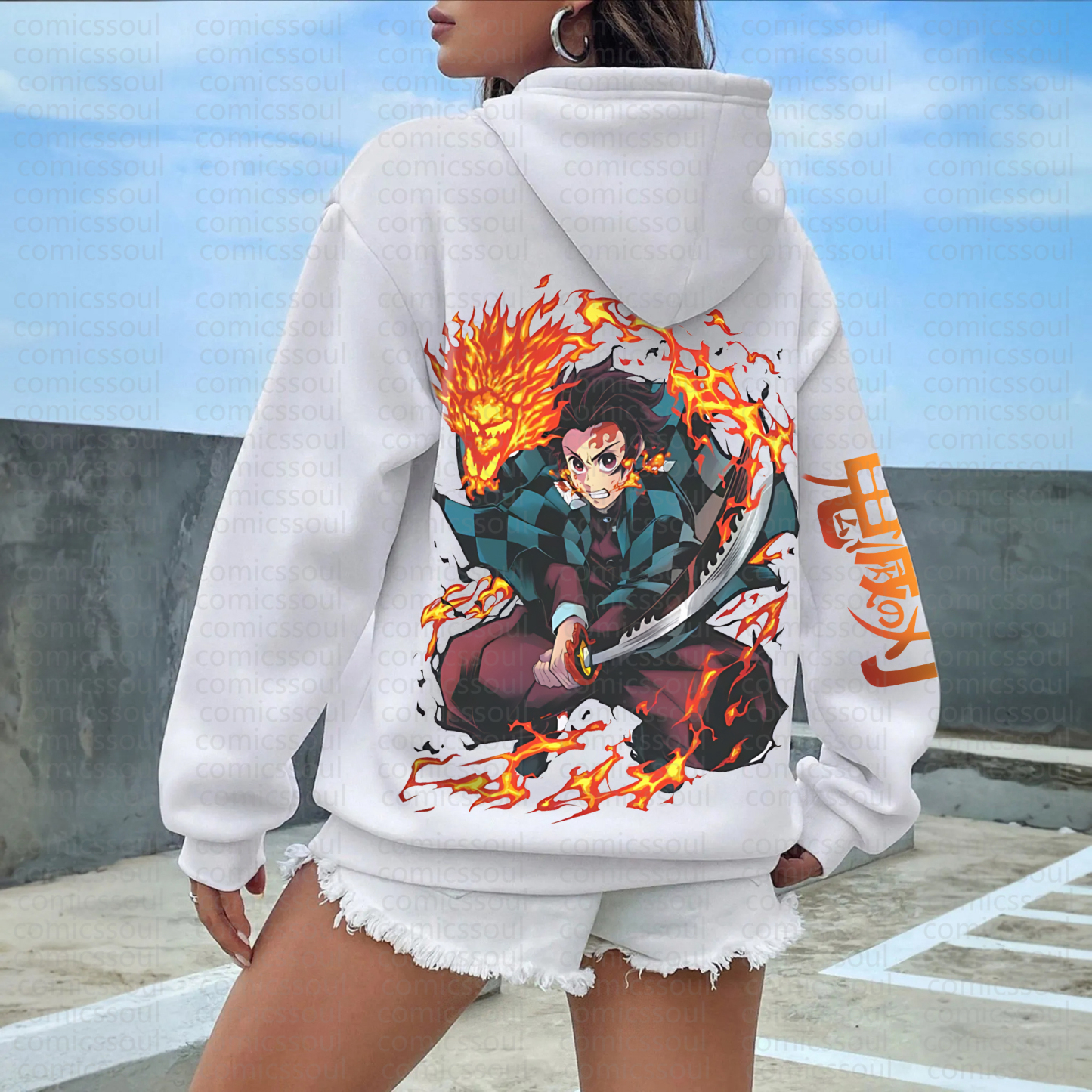 Unisex Anime Graphic Streetwear Vintage Hoodie丨Demon Slayer X Pokémon