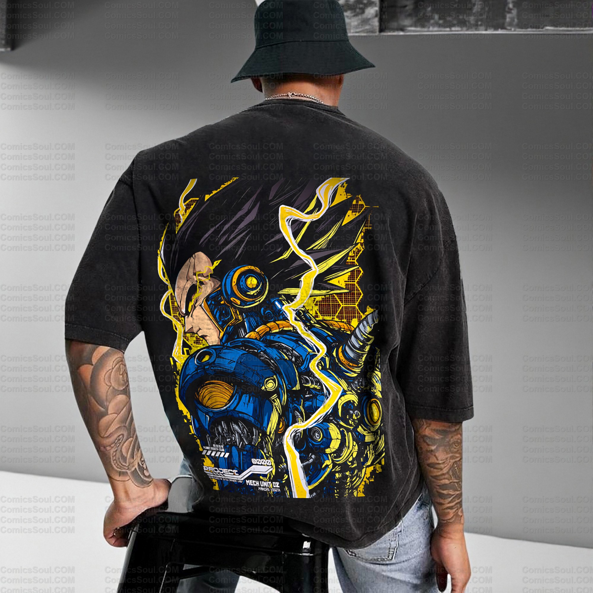 Unisex Anime Inspired Vintage Washed T-Shirt.DT