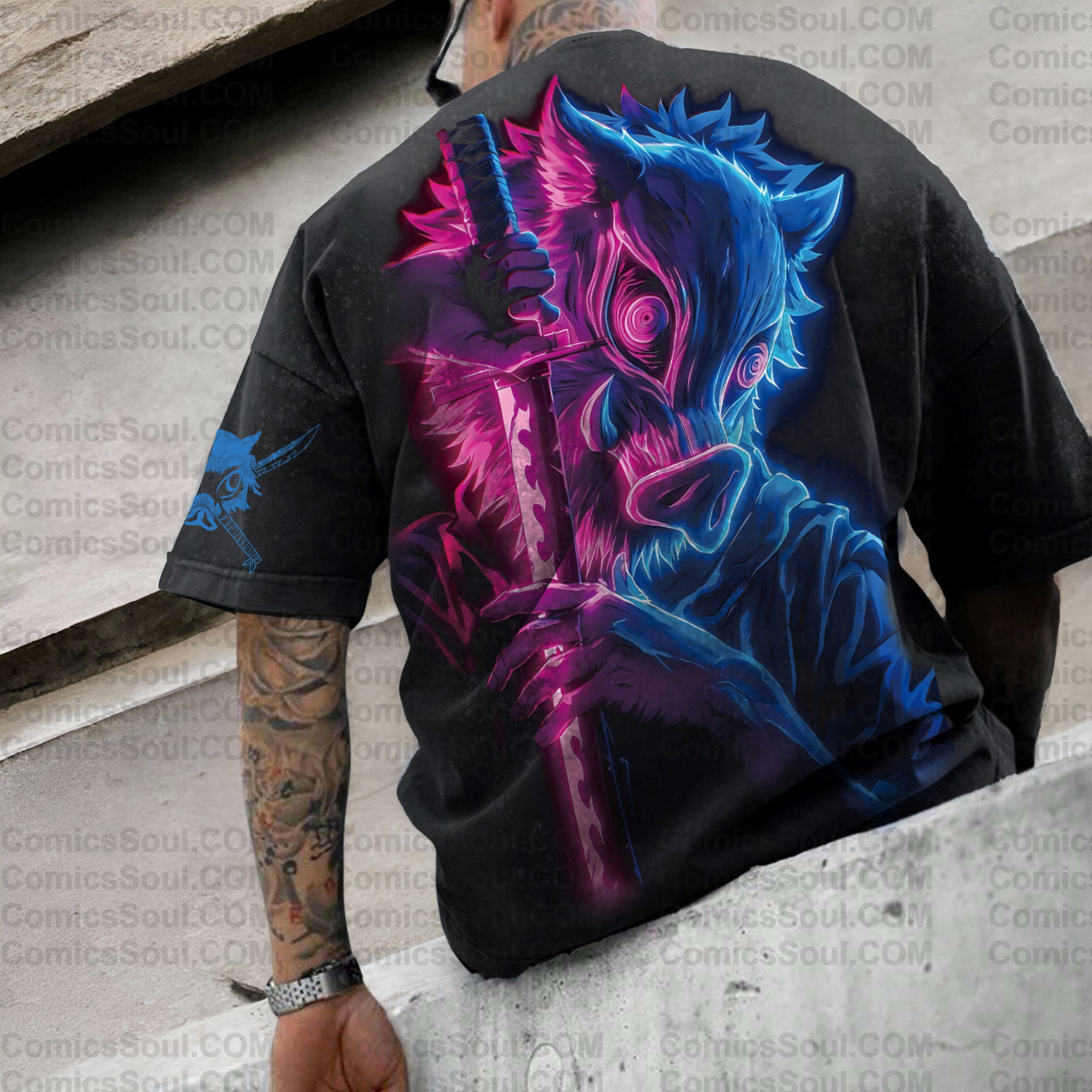 Vintage 3D Direct Inkjet Printed Washed Unisex T-Shirt