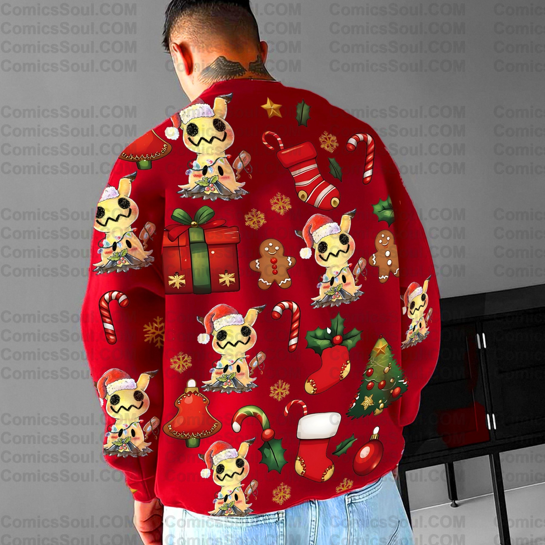 ChristmasPlus Velvet Unisex Anime Inspired Vintage Sweatshirt