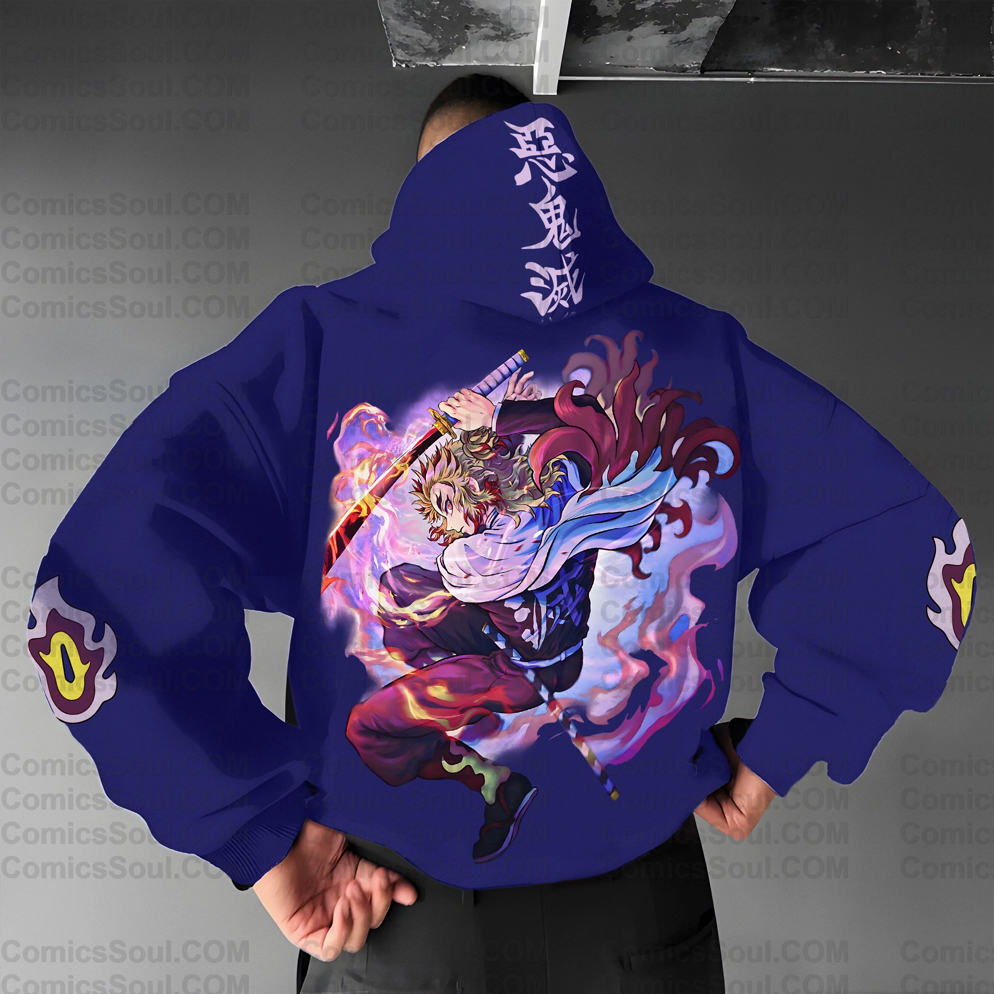 Plus Velvet Unisex Anime Graphic Streetwear Vintage Hoodie