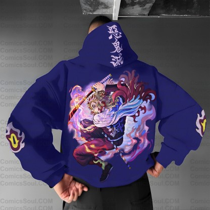 Plus Velvet Unisex Anime Graphic Streetwear Vintage Hoodie