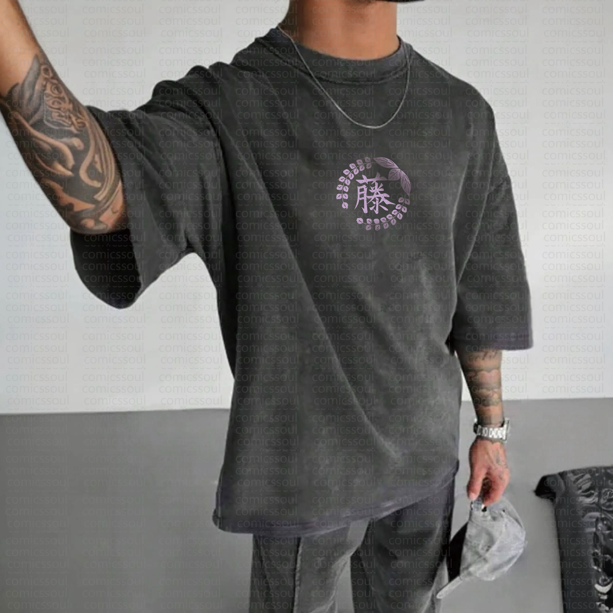 Unisex Anime Inspired Vintage Washed T-Shirt丨Demon Slayer