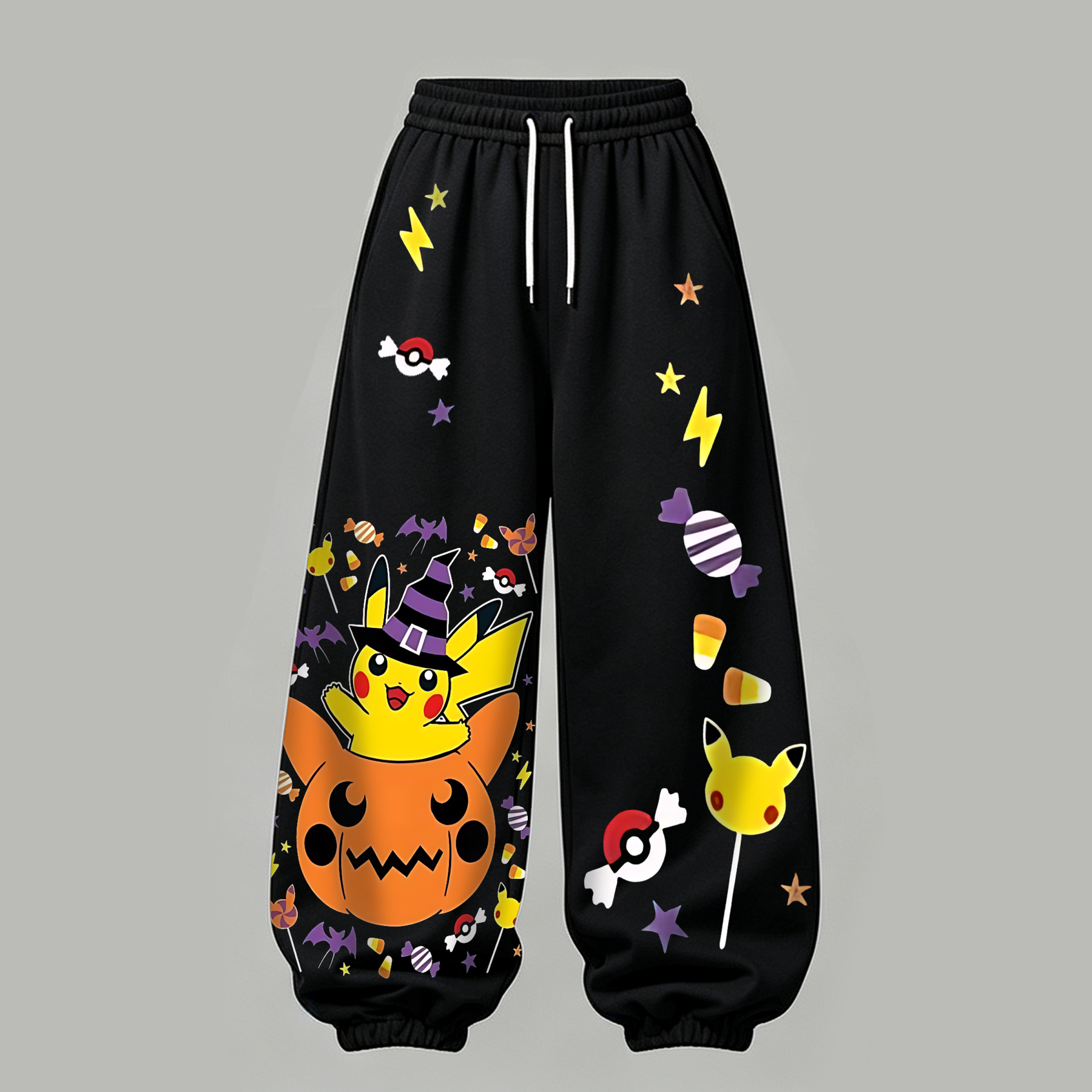 Pokémon Halloween Series Cropped Long Sleeve Hoodie & High Waist Jogger Pants Two Piece