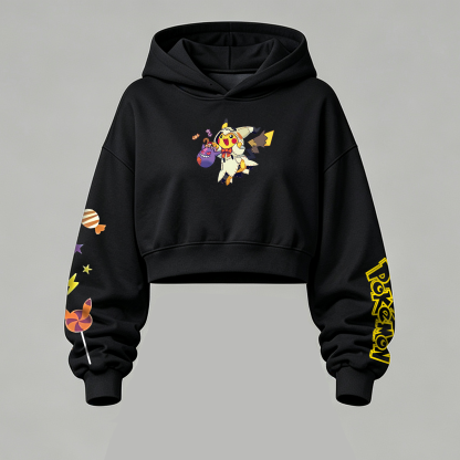 Pokémon Halloween Series Cropped Long Sleeve Hoodie & High Waist Jogger Pants Two Piece