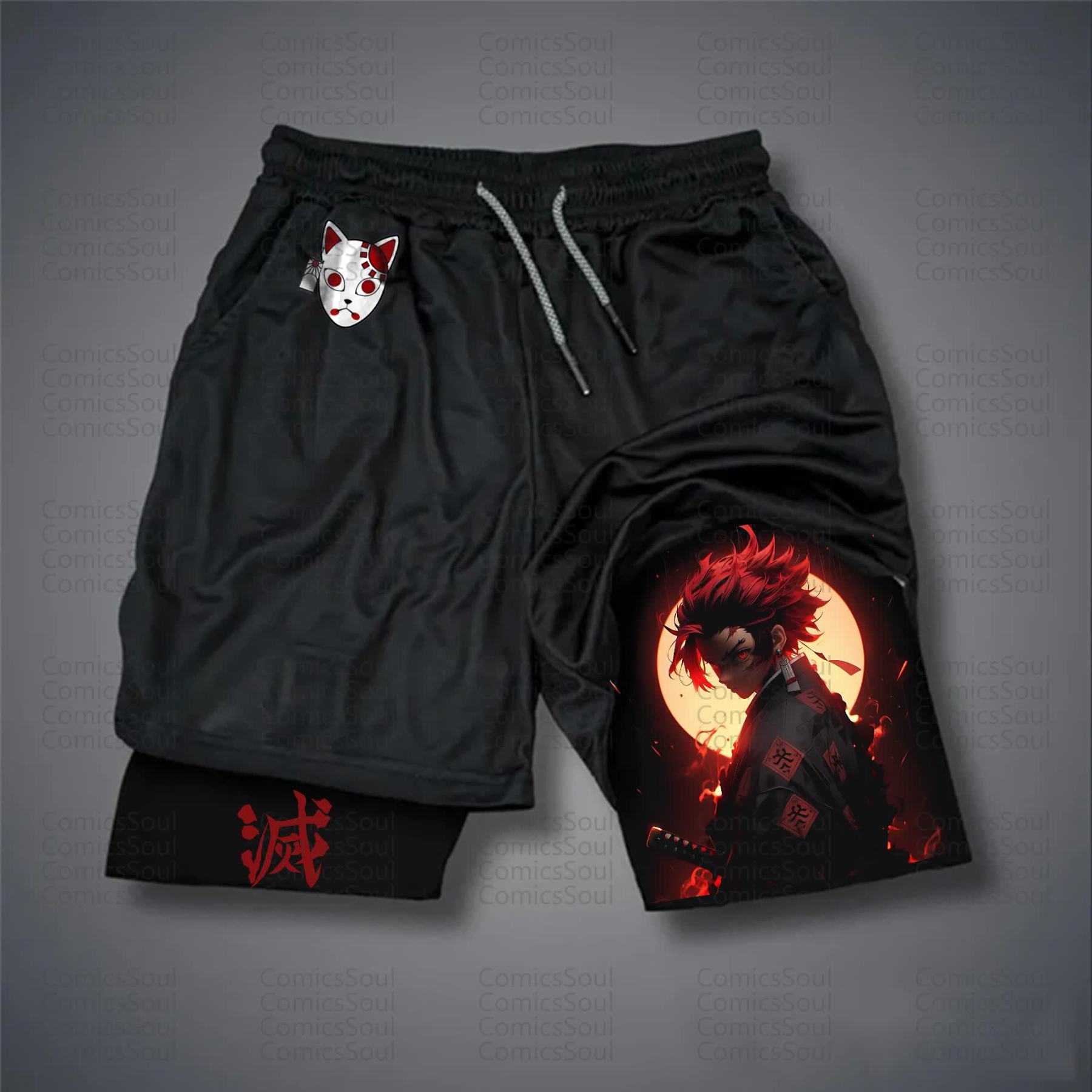 Unisex Casual Anime Streetwear Shorts 丨Demon Slayer X Pokémon