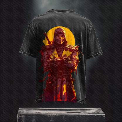 Unisex  Inspired Vintage Washed T-Shirt丨 Mortal Kombat