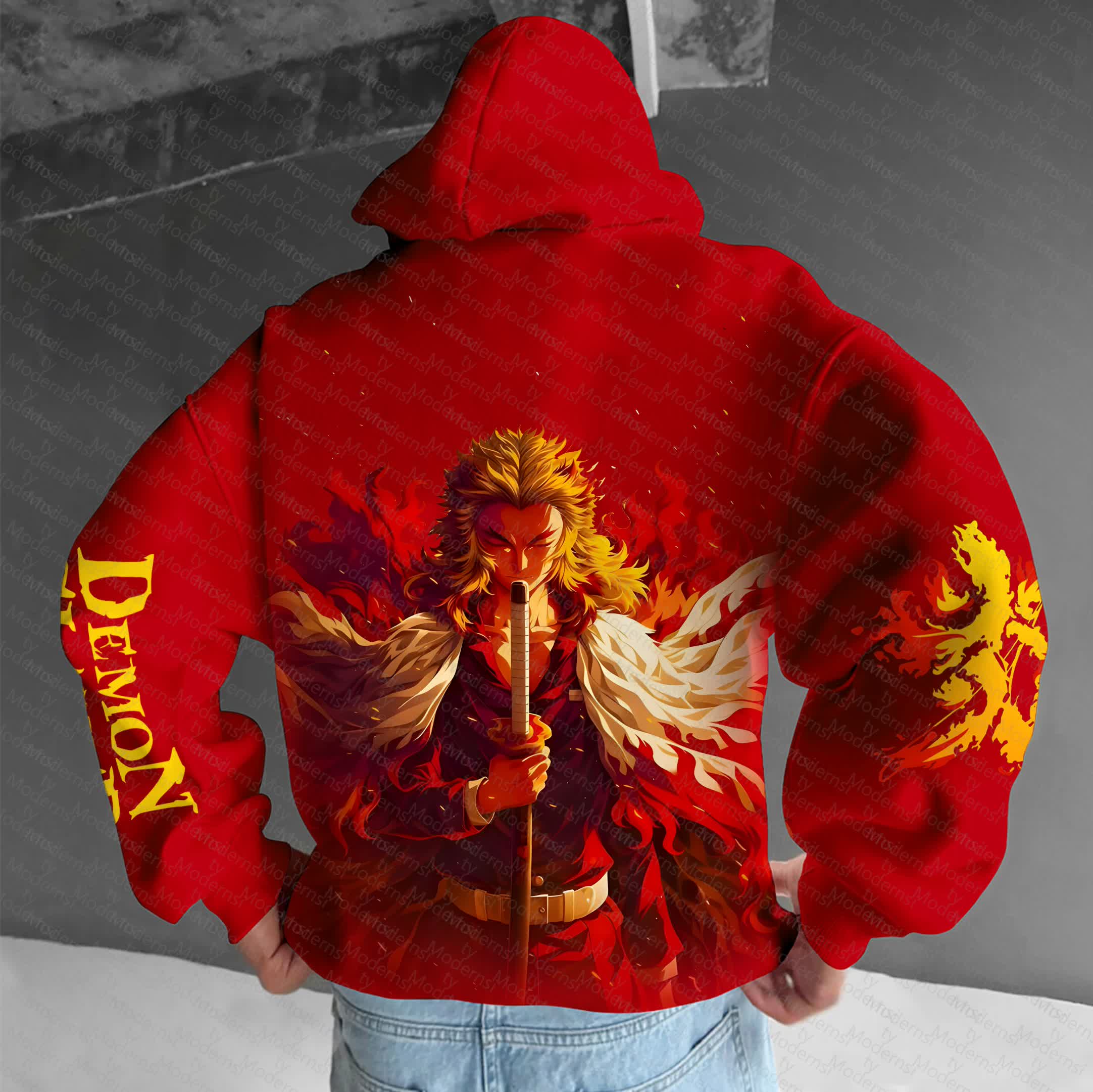 Unisex “Demon Slayer” Anime Graphic Streetwear Vintage Hoodie