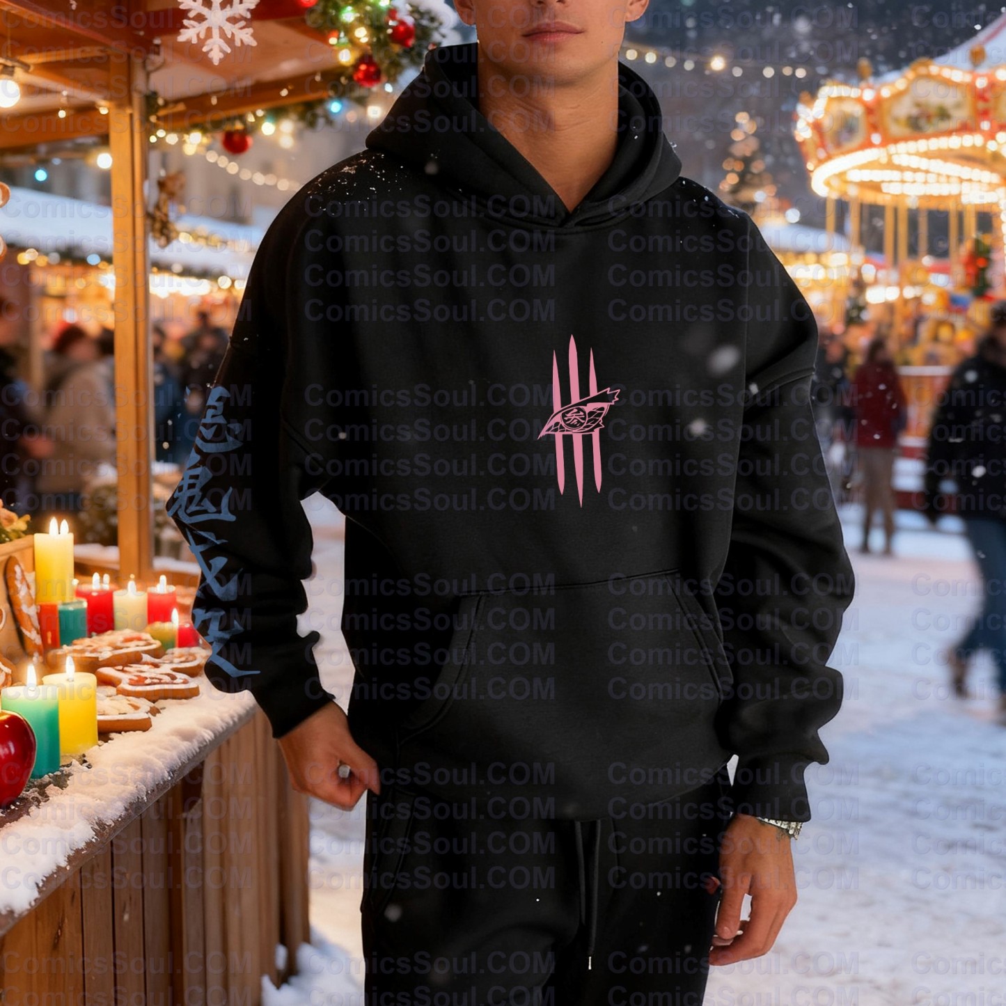 Plus Velvet Unisex Anime Graphic Streetwear Vintage Hoodie