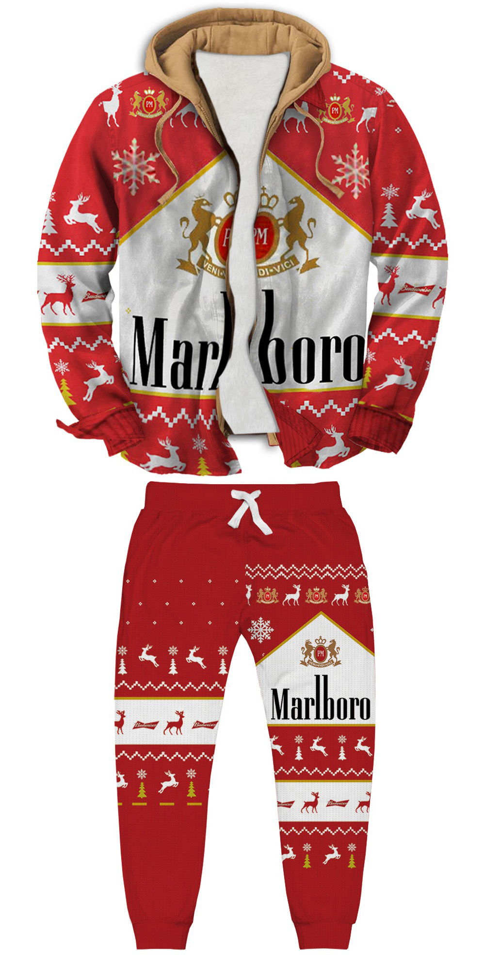 Unisex Fake Two Gradient Plaid Long-Sleeved Shirts Jacket Set