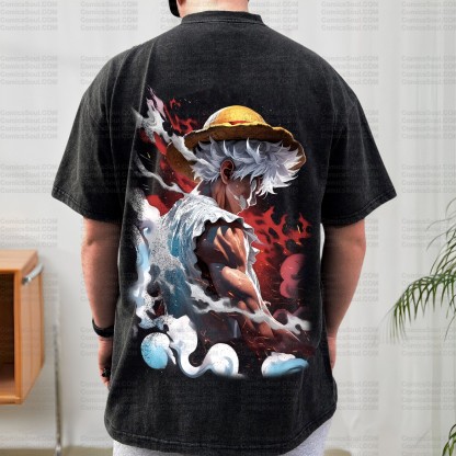 One Piece Printed Unisex Washed T-Shirt
